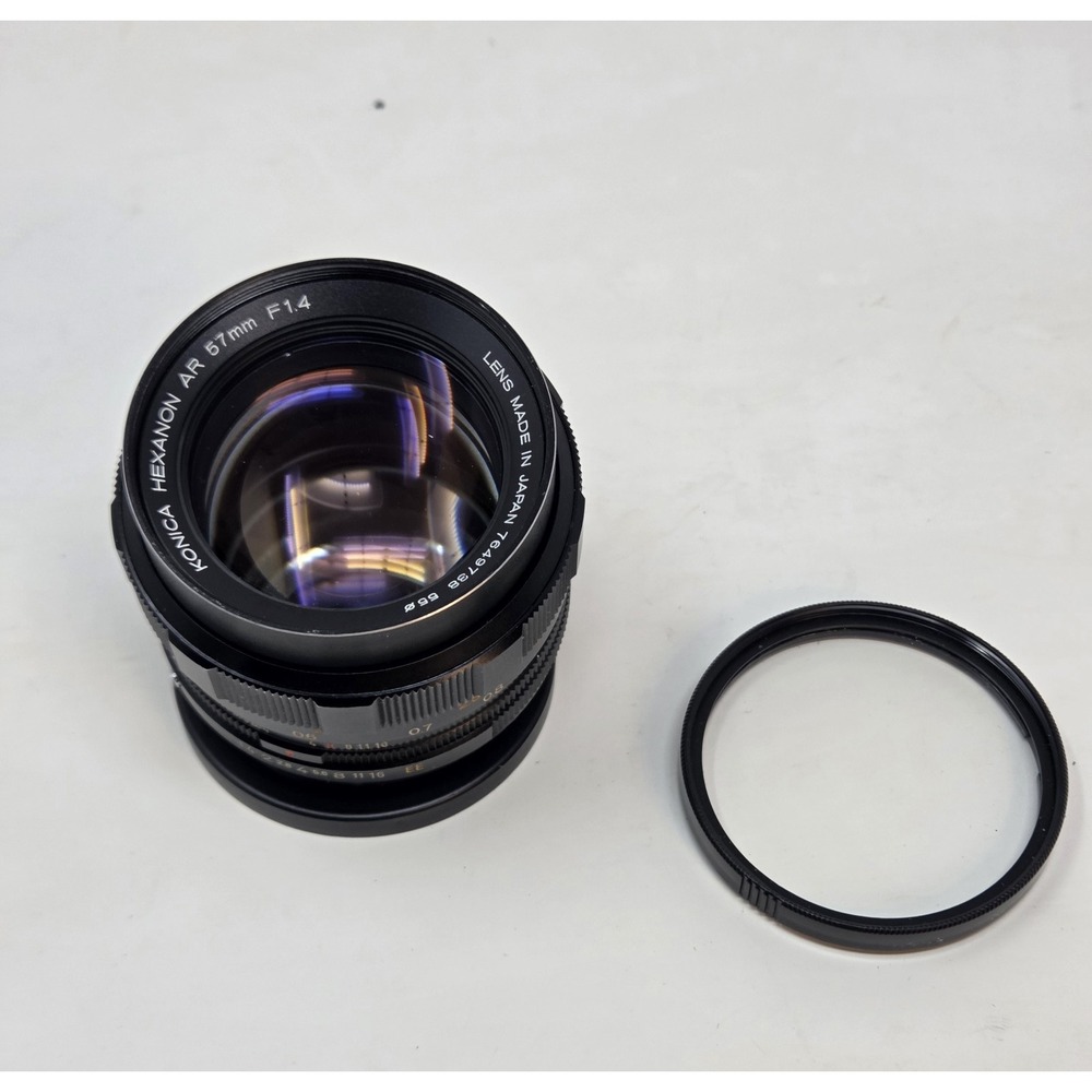Konica Hexanon AR 57mm f/1.4 Lens Konica AR Mount Camera Lens Japan w/ Cap